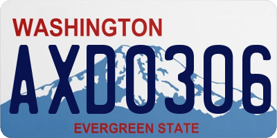WA license plate AXD0306