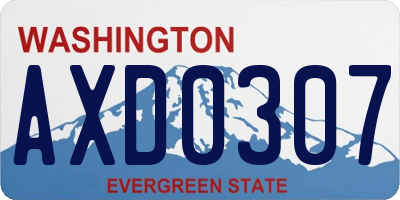 WA license plate AXD0307
