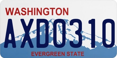 WA license plate AXD0310