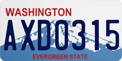 WA license plate AXD0315