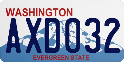 WA license plate AXD032