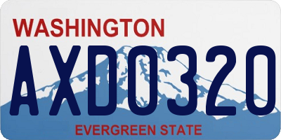 WA license plate AXD0320