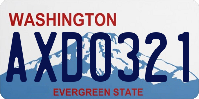 WA license plate AXD0321