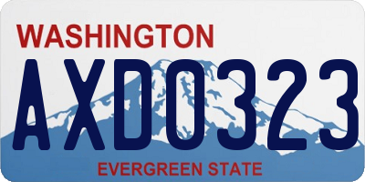 WA license plate AXD0323