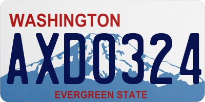 WA license plate AXD0324
