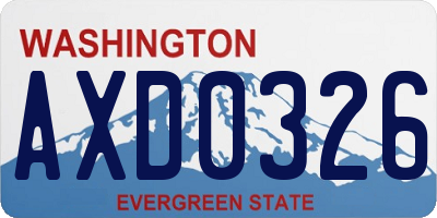 WA license plate AXD0326