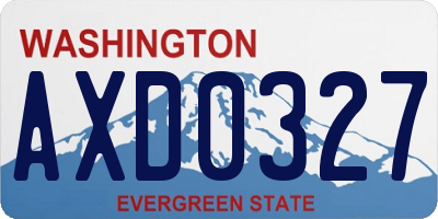 WA license plate AXD0327