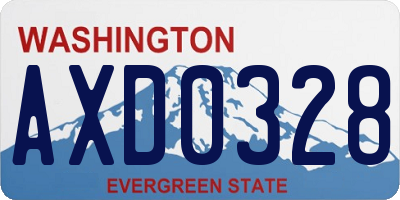 WA license plate AXD0328