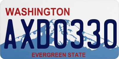 WA license plate AXD0330