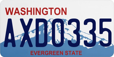 WA license plate AXD0335