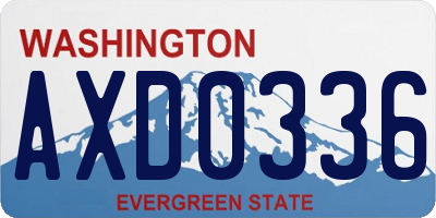 WA license plate AXD0336
