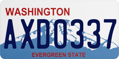 WA license plate AXD0337