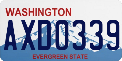 WA license plate AXD0339