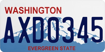WA license plate AXD0345