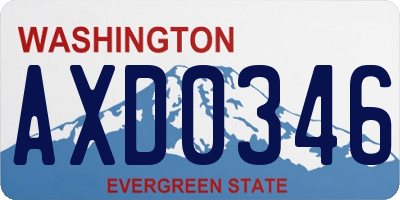 WA license plate AXD0346