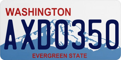 WA license plate AXD0350