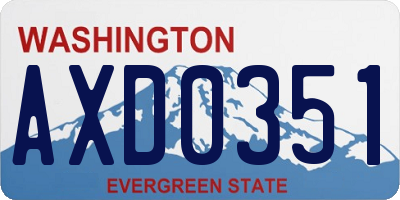 WA license plate AXD0351