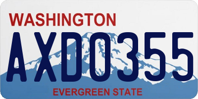 WA license plate AXD0355