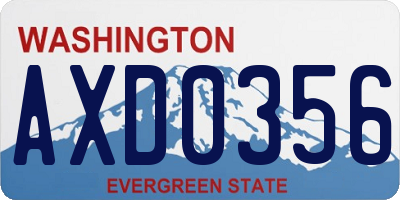 WA license plate AXD0356