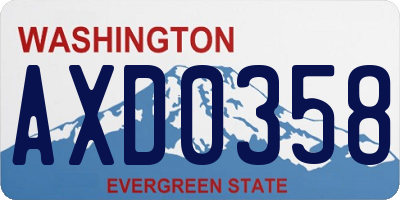 WA license plate AXD0358