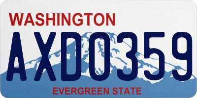 WA license plate AXD0359