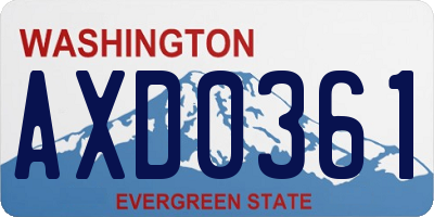 WA license plate AXD0361