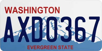 WA license plate AXD0367