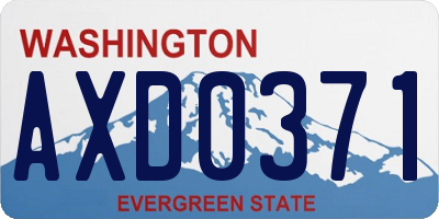 WA license plate AXD0371