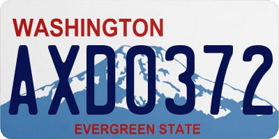 WA license plate AXD0372