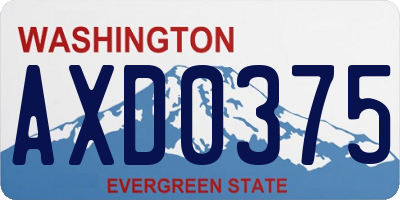 WA license plate AXD0375