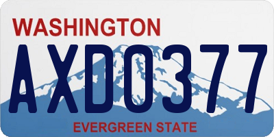 WA license plate AXD0377