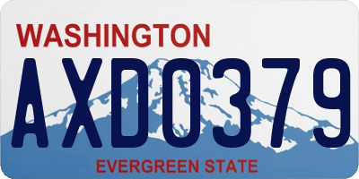 WA license plate AXD0379
