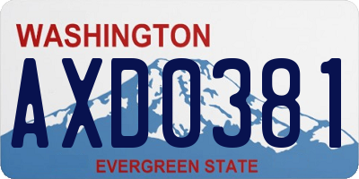 WA license plate AXD0381