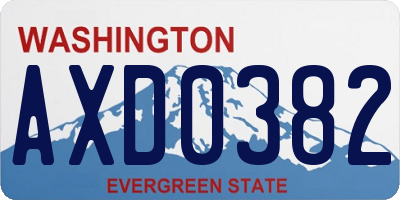 WA license plate AXD0382