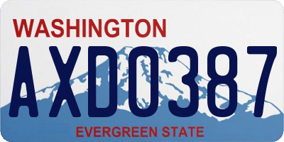 WA license plate AXD0387