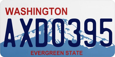 WA license plate AXD0395