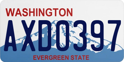 WA license plate AXD0397