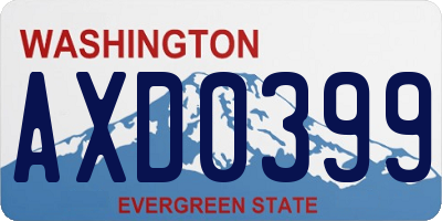 WA license plate AXD0399
