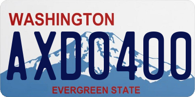 WA license plate AXD0400