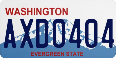 WA license plate AXD0404