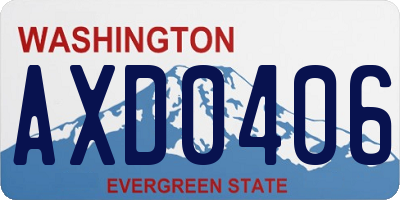 WA license plate AXD0406