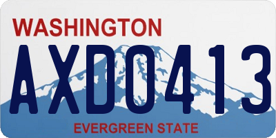 WA license plate AXD0413
