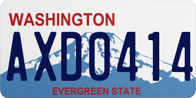 WA license plate AXD0414