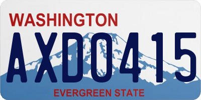 WA license plate AXD0415