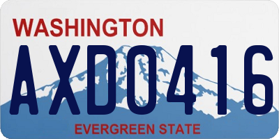 WA license plate AXD0416