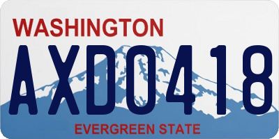 WA license plate AXD0418