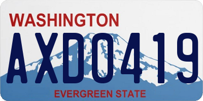 WA license plate AXD0419