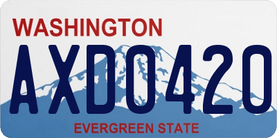 WA license plate AXD0420