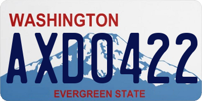 WA license plate AXD0422