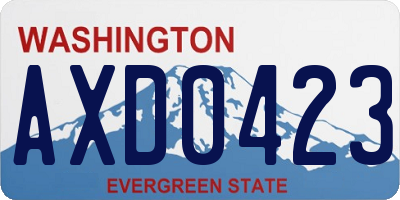 WA license plate AXD0423